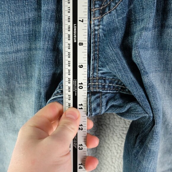 Rock Revival Jeans Mens 33X32 Blue Layne Relaxed Straight Stone Wash Distressed - Picture 7 of 14